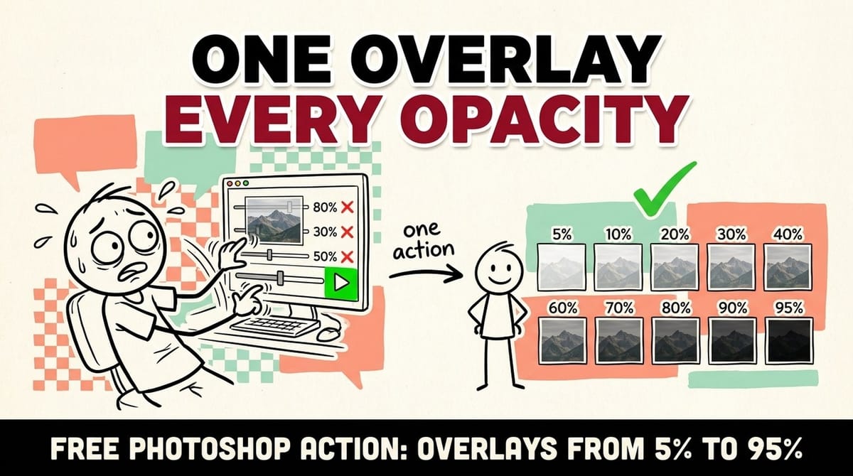 Free Photoshop Action: Create Image Overlay Based On Foreground Color 5% To 95%