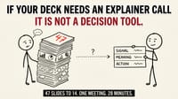 If Your Research Deck Needs an Explainer Call, It Is Not a Decision Tool