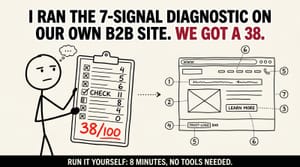 The 7-Signal, 8-Minute Pipeline Diagnostic for Your B2B Homepage (With My Own 38/100 Score)
