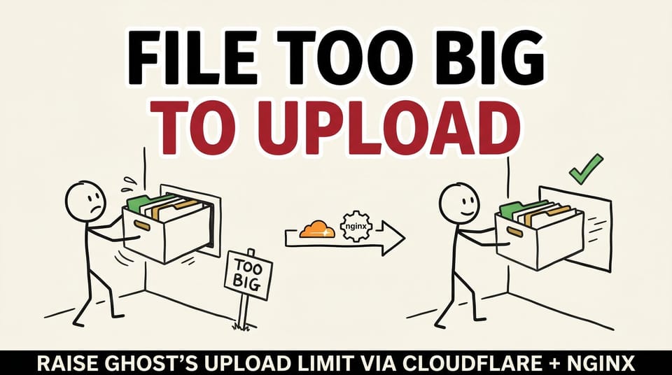 Stick-figure comic: an oversized file stuck in a tiny upload slot on the left, sliding through a widened slot on the right.